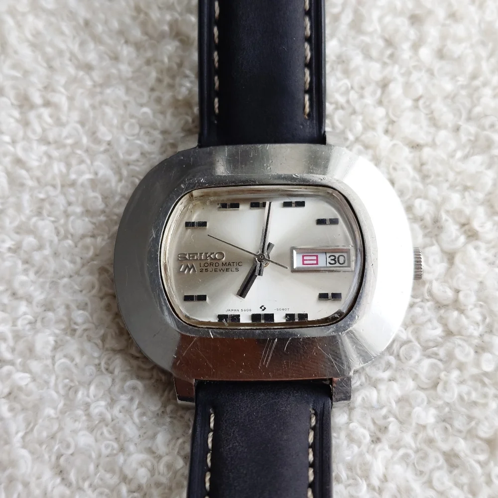 Seiko Lord Matic 25 Jewels Automatic “TV Dial” Vintage Watch Japan 1970s Rare - Picture 2 of 11